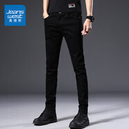 真維斯（Jeanswest）牛仔褲男修身小腳男褲春秋季新款韓版潮流彈力百搭男士長(zhǎng)褲子 902黑色 30 碼