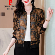 皮爾卡丹（pierre cardin）時尚薄款棒球服外套女士裝春秋新款復(fù)古印花小衫洋氣媽|媽防|曬上 圖片色《高級感時尚氣質(zhì)時髦洋氣 L 105-120斤