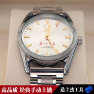 希凡里八一軍表機械表國貨手表男士機械表原廠(chǎng)庫存主席頭像防水17鉆手動(dòng) 實(shí)心鋼帶款