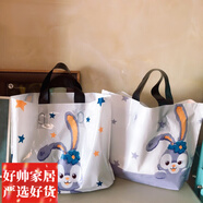 美克杰服裝店袋子手提塑料袋夏日水蜜桃清新塑料購物袋化妝品袋 星黛露白(50個(gè)裝) 特大號加厚50*40+10底