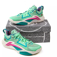 李寧籃球鞋男鞋空襲10減震2024年秋季輕便撞色專(zhuān)業(yè)競技運動(dòng)鞋 ABAT089 反伍追獵1 ABFV003-8 淺薄荷綠  44