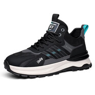 Bolomido奢侈高檔品牌男鞋春夏新款潮流百搭跑步鞋透氣厚底網(wǎng)面休閑鞋 DF6683黑色單款 40