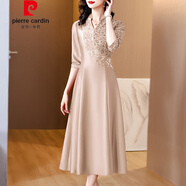 皮爾卡丹（pierre cardin）喜婆婆婚宴裝高端丈母娘婚禮服裙子女方媽結(jié)婚禮服平時可穿 香檳色 2861 XL (110-124斤)