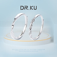 DR.KU情侶戒指S999銀三生三世輕奢開(kāi)口對戒可刻字求婚情人節禮物送女友 男戒+免費刻字+證書(shū) 活口尺寸可調節
