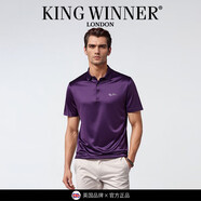 王者勝者 KING WINNER英國品牌T恤男夏季新款含桑蠶絲翻領(lǐng)青年時(shí)尚體恤薄款時(shí)尚寬松T恤 紫紅 2XL