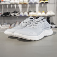 李寧（LI-NING）跑步鞋男鞋2020春季新款網(wǎng)面透氣運(yùn)動(dòng)鞋輕羽休閑男士慢跑鞋子 淺灰色 40