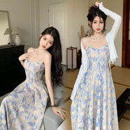 FOX.G碎花吊帶連衣裙女裙子2025夏季純欲氣質(zhì)海邊度假新品長(cháng)裙子兩件套 藍色油畫(huà)碎花連衣裙兩件套 M 【建議105斤以?xún)取?
                                         title=