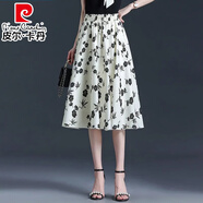 皮爾卡丹（pierre cardin）夏季碎花雪紡裙2025新款高腰顯瘦半身裙氣質(zhì)中長(zhǎng)款印花a字大擺裙 4號(hào)色 均碼 建議85-145斤