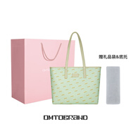 OMTO七夕禮物黑松露托特包包女25年大容量上班通勤單肩包手提電腦包 蜜瓜綠中號【可裝14寸電腦】