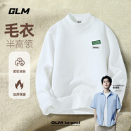 GLM敖瑞鵬代言半高領(lǐng)毛衣男加厚保暖休閑針織衫純色內(nèi)搭毛線衣男 【常規(guī)款】白#雙色標(biāo)X XXL