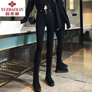 俞兆林黑色高腰外穿打底褲女2025春秋顯瘦彈力緊身小腳鉛筆魔術(shù)長(cháng)褲 黑色 3XL (建議130-145斤)