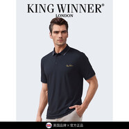 王者勝者 KING WINNER英國(guó)品牌冰絲Polo短袖男2025新款夏季彈力透氣速干商務(wù)半袖體恤衫 上青 M 105