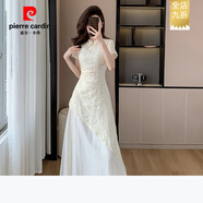 皮爾卡丹（PIERRE CARDIN）輕國(guó)風(fēng)新中式禪意溫柔假兩件連衣裙女夏不規(guī)則設(shè)計(jì)感刺繡改良長(zhǎng)裙 廣州十三行連衣裙杏色 S 新品連衣裙