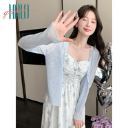 Halo Queen針織開(kāi)衫女春夏V領(lǐng)連衣裙透氣時(shí)尚外披空調衫上衣外套H52Z050