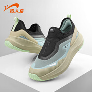 貴人鳥(niǎo)【樂(lè )行1.0】男鞋秋季新款輕便透氣運動(dòng)鞋一腳蹬懶人休閑跑步鞋 黑/霧藍 43