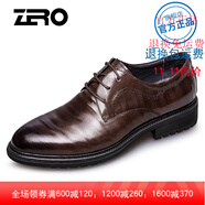 零度Zero零度商務(wù)皮鞋秋季新款頭層牛皮男士正裝鞋大頭寬腳百搭休閑男 A73117棕色 42