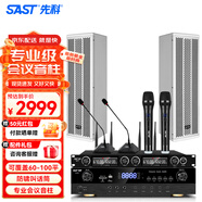先科（SAST）會議室音響設備全套裝組合家庭影院KTV音樂學校培訓專用系統(tǒng)藍牙功放麥克風一體機壁掛音箱音柱 【兩80W音柱】（推薦60-100平）兩手持兩鵝頸