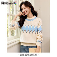 品彩（PinCai）針織衫女圓領(lǐng)復古溫柔外穿毛衣圣誕風(fēng)慵懶軟糯針織衫P144Z9008