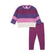 Splendid 女寶寶毛絨條紋毛衣套裝 Raspberry Multi 3-6M