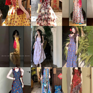 純欲春夏新款韓版碎花不規則網(wǎng)紗吊帶裙復古小眾設計連衣裙沙灘裙 單買(mǎi)支付聯(lián)系客服 XS 70-85