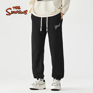 THE SIMPSONS辛普森一家潮牌運動(dòng)褲純棉透氣小腳褲時(shí)尚百搭學(xué)生束腳褲衛褲男女 黑色 M (170/76A)