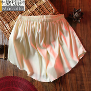 莫代爾蘇繡肚兜套裝雙層仿真絲綢吊帶女性純手工古風(fēng)繡花露背式內衣睡衣 香檳色短褲 均碼 (80-180斤左右)