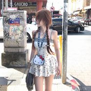 FSHE純欲甜妹套裝女2025新款高級(jí)感甜辣碎花吊帶連衣裙女百搭針織開衫 甜辣碎花吊帶連衣裙   S 建議90斤以內(nèi)