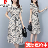 皮爾卡丹（pierre cardin）高端洋氣連衣裙女夏季2024年新款氣質(zhì)減齡娃娃領(lǐng)碎花雪紡裙子內(nèi)搭 圖片色十三行高檔氣質(zhì)連衣裙 L 建議90-100斤十三行高檔氣質(zhì)連衣裙
