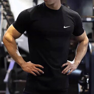耐克（NIKE）長袖t恤男 25秋季新款DRI-FIT速干透氣健身圓領運動服跑步緊身衣 黑色/Dri-Fit導濕速干 UVA防曬 L (175) 【推薦130-150斤】