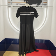 FILA斐樂(lè )女裝2025夏女士運動(dòng)輕商務(wù)收腰翻領(lǐng)連身裙F11W528307 FBK黑色 S 160