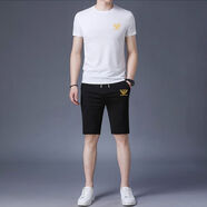 Emporio Armani阿瑪尼夏季  男士休閑套裝純·棉短袖t恤男五分褲運(yùn)動(dòng)短褲EA7 短·袖短褲套裝A1921白色 XL 建議【140-160】斤