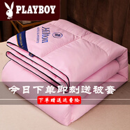 花花公子（PLAYBOY）羽絲絨被冬被8斤被芯6斤春秋被褥加厚保暖棉被子冬季10斤冬天單人 酒店款-粉色 150x200cm六斤冬被【已質(zhì)檢】