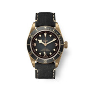 帝舵（TUDOR）碧灣 瑞士手表 皮革表帶 大三針男表 43mm M79250BA-0001