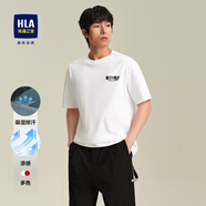 海瀾之家（HLA）海瀾之家圓領(lǐng)短袖t恤2025夏季新款涼感吸濕排汗微彈明星同款短袖 米白花紋H7 S (165) 推薦114~124斤