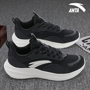anta kids輕便軟底運動(dòng)鞋男鞋2025夏季新款青少年潮流百搭透氣跑步鞋子 5506F-4黑 39
