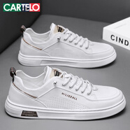 卡帝樂(lè )鱷魚(yú)鞋子男百搭男鞋春季經(jīng)典小白鞋時(shí)尚休閑板鞋男 1501 白棕 41
