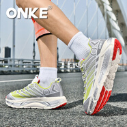 ONKE2025年款戶外休閑運(yùn)動鞋男輕便網(wǎng)面透氣跑鞋女防滑耐磨休閑跑步鞋 極光綠 敖丙 40