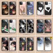來無憂情侶款手機殼一對任意機型iPhone16高級感11男女OPPO小米14蘋果13promax華為12榮耀vivo全包15plus 500款任選【詳情頁查圖 】支持來圖定制 單個【右圖】高清玻璃殼【