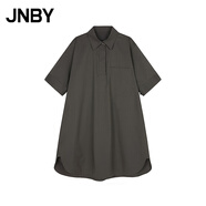 JNBY【商場(chǎng)同款】25夏新品連衣裙A型襯衫領(lǐng)5P5G15000 255/綠咖 M