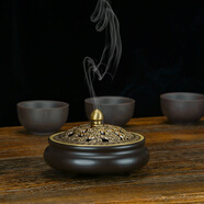 花樂(lè)集香爐黃銅家用室內(nèi)檀香爐茶道純熏香爐沉香盤香爐擺件香薰?fàn)t香篆爐 【仿古】祥云爐(重約350g)