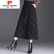 皮爾卡丹（pierre cardin）時(shí)尚格子A字裙秋冬女2025新款半身裙中長(zhǎng)款高腰百搭洋秋冬半身裙 黑色格子裙【冬天】 2XL 【130斤-145斤】