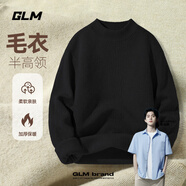 GLM敖瑞鵬代言半高領(lǐng)毛衣男加厚保暖休閑針織衫純色內(nèi)搭毛線(xiàn)衣男 【常規(guī)/款】黑（GL純色） XL