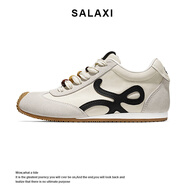 莎萊茜（SALAXI）2025新品情侶休閑鞋男女款百搭厚底時(shí)尚輕便戶外復(fù)古德訓(xùn)運(yùn)動(dòng)板鞋 白色 42 【男款】