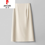 皮爾卡丹（pierre cardin）輕奢高端夏季薄款包臀裙半身裙2025新款中長(zhǎng)款開(kāi)叉顯瘦氣 杏色 2XL 建議126-135斤