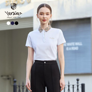VERSINOversino梵思諾女裝2025年春夏新款短袖POLO衫通勤百搭經(jīng)典T恤上衣 白色 01V XL