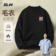 GLM敖瑞鵬代言半高領(lǐng)毛衣男加厚保暖休閑針織衫純色內(nèi)搭毛線衣男 【常規(guī)款】黑#摘星星 L