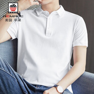 AEMAPE夏季帶領(lǐng)短袖t恤男潮流翻領(lǐng)男士polo短袖夏天中青年衣服男件 8638白色 XL