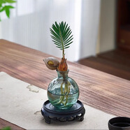 佰花錦水培植物室內(nèi)花卉綠植盆栽辦公室四季常青好養(yǎng)活桌面盆景懶人首選 水培小玻璃瓶+鐵樹寶寶+圓形底座 整體高度約10-20cm/不同植物高度不同
