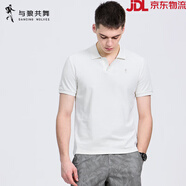 與狼共舞（DANCING WOLVES）【海鷗領(lǐng)】翻領(lǐng)短袖T恤男士2025夏季新款打底針織Polo衫 米白801 3XL 190/104A