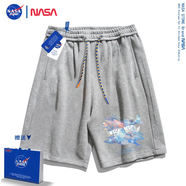 NASA STONE聯(lián)名短袖t恤男夏季新款潮流寬松純棉學(xué)生百搭上衣半袖情侶裝夏裝 灰色褲子 L 推薦體重120-130斤